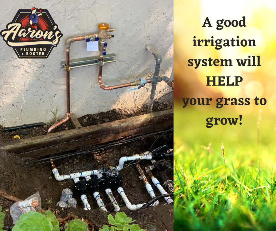 Water sprinkler irrigation system installed by Aaron's Plumbing & Rooter